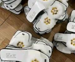 white sandals