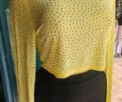 Yellow crop top