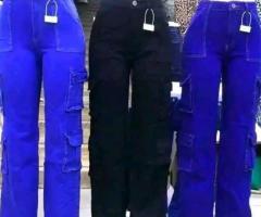 Black and blue jeans