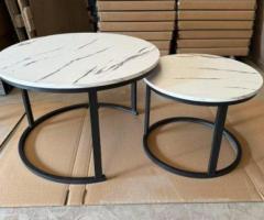 Nesting marble effect coffee table 2 in 1 tables